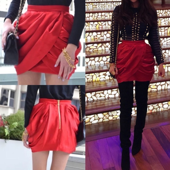 Balmain Dresses & Skirts - **Rare** Balmain X H&M red skirt